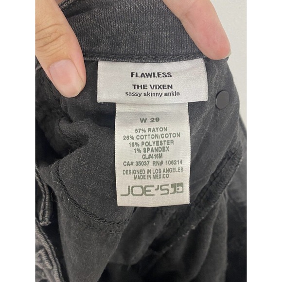 Joes Jeans Flawless The Vixen Ankle Skinny Addie Faded Black Distressed Sz 29 - Picture 5 of 7